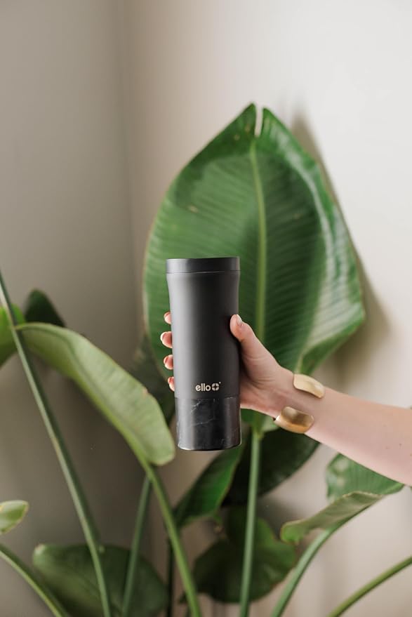 Ello Miri 16oz Vacuum Insulated Stainless Steel Travel Mug, Leak-Proof Slider Lid, Keeps Hot for 5 Hours, Perfect for Coffee or Tea, BPA-Free, Fits Most Cupholders, Holiday Gift, Black - Image 5