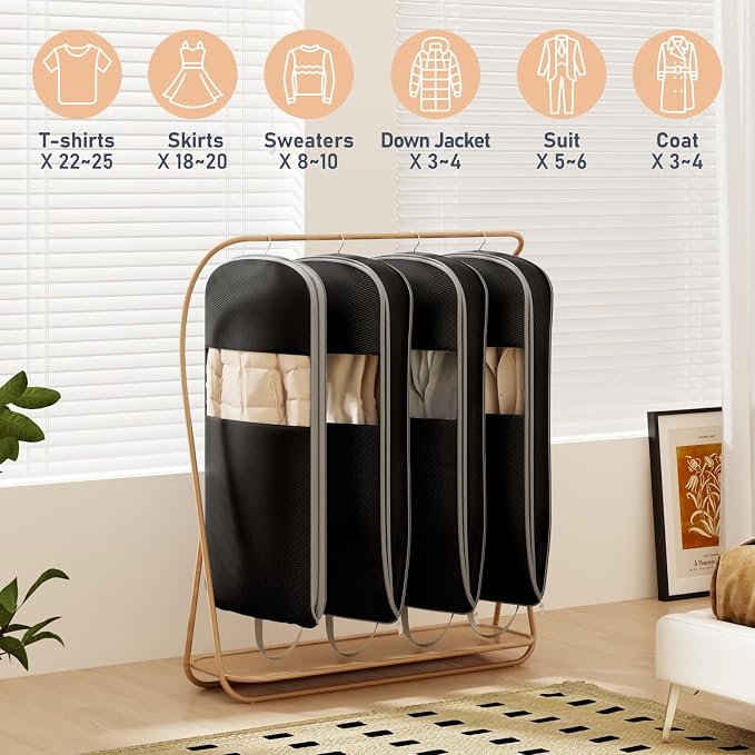 DIMJ 3 Pack 54" Garment Bags for Hanging Clothes - Image 7