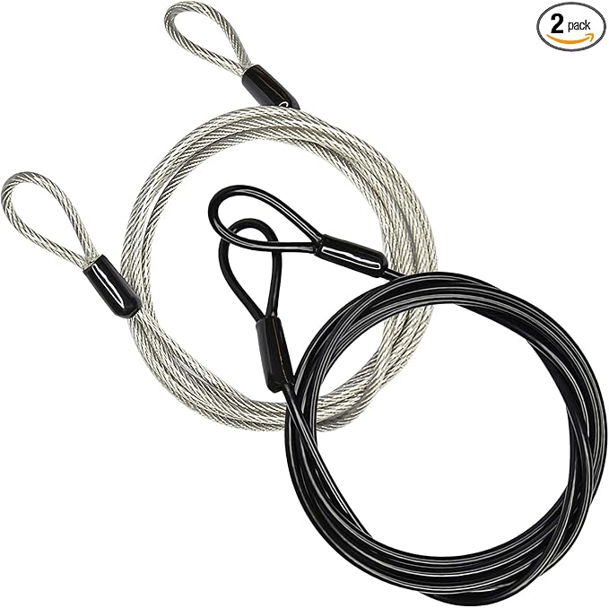 100CM/3.3ft 3mm Outdoor Travel Security Cable Lock, Braided Steel Coated Safety by GOMRQING
