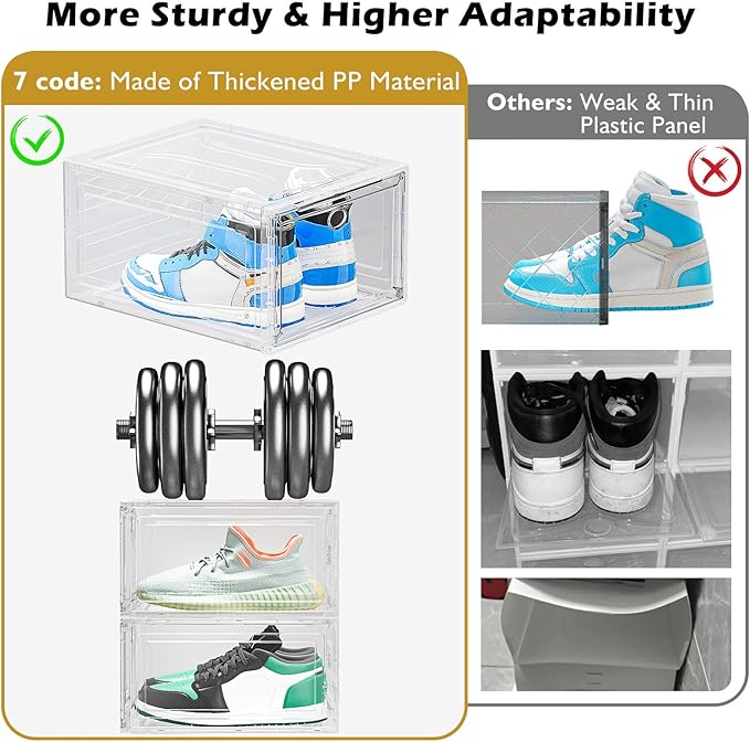 12 Pack Clear Shoe Storage Organizer - Image 5