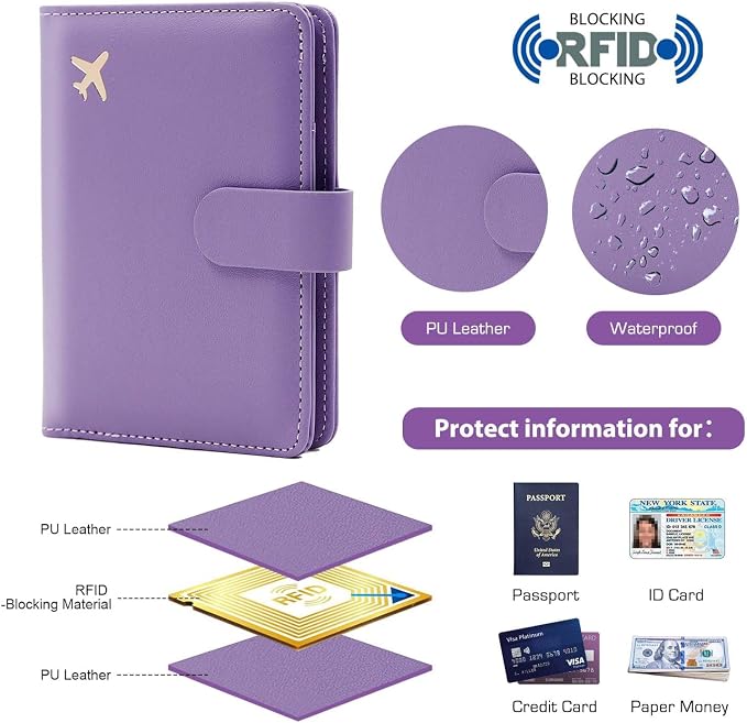 Melsbrinna Premium Leather Passport Holder Covers Case, Waterproof Rfid - Image 3
