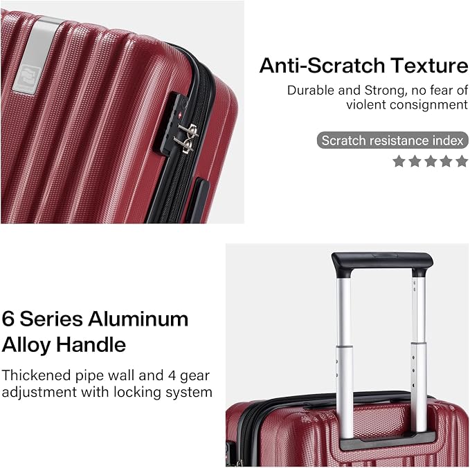 Hanke 24 Inch Expandable Checked Luggage Lightweight PC Hard Case Luggage - Image 6