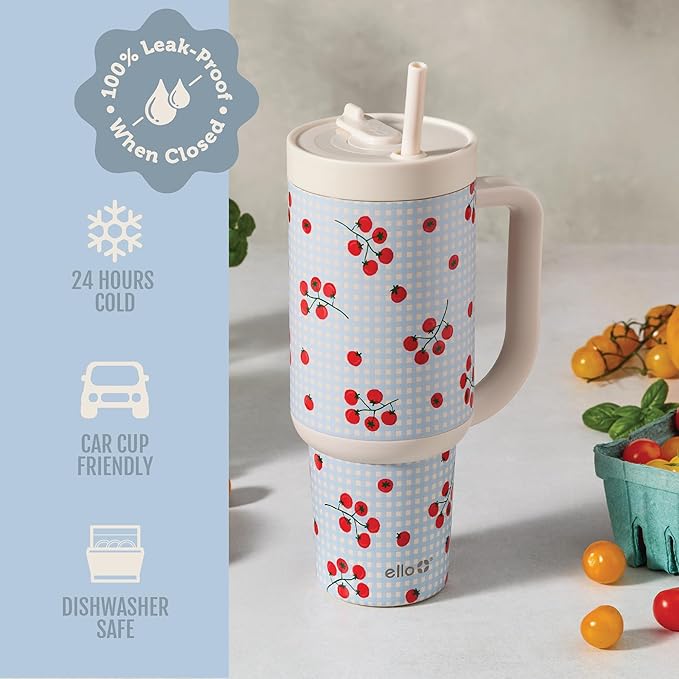 Ello Oasis 30oz Stainless Steel Tumbler - Picnic On The Vine - Image 5