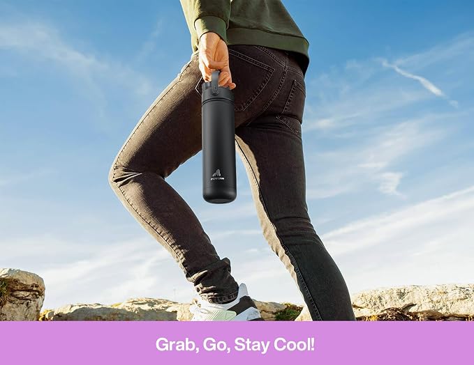 POWCAN 26 oz Insulated Water Bottle with 2-in-1 Straw and Spout Lid, Keep Cold 24H, Leak-Proof, Fits in Car Cup Holder, Stainless Steel Water Bottle for Sports, Travel, Gift and School (Cherry Pop) - Image 9