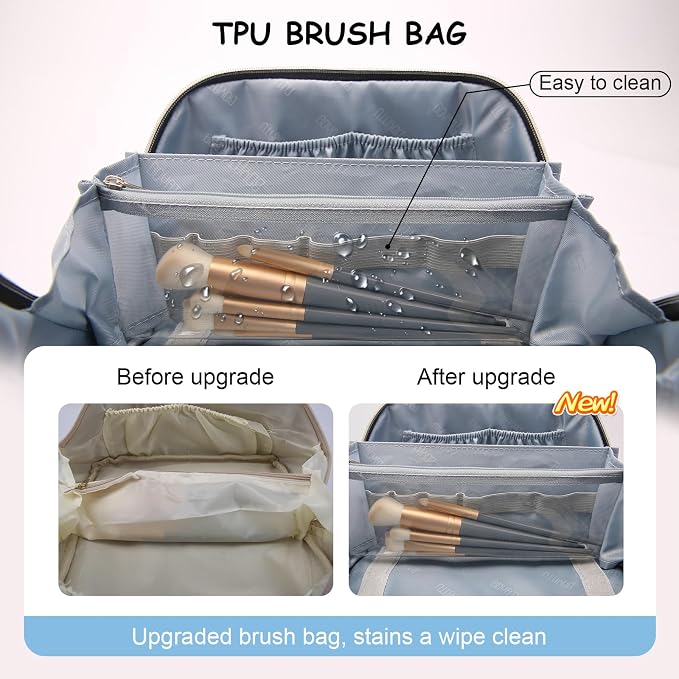 Travel Makeup Bags for Women Cosmetic Bag: Puffy Make up Bags Set of 3 - Image 5