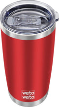WETOWETO 20oz Tumbler, Stainless Steel Vacuum Insulated Water Coffee Tumbler Cup, Double Wall Powder Coated Leak-proof Travel Mug (Red, 1 Pack) by Wetoweto