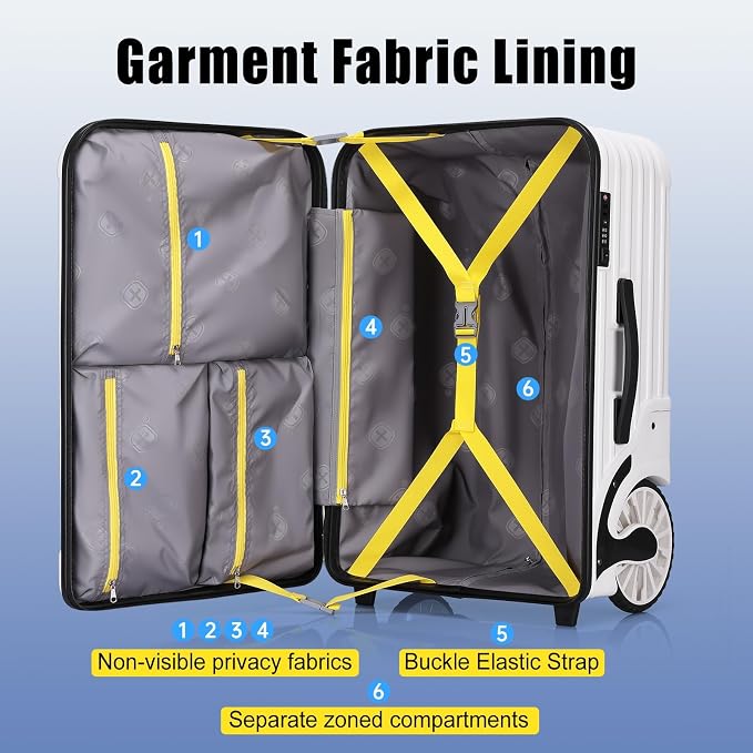 Extra Large Wheels 80L Luggage Hard Shell Suitcase Top Opening Hardside Travel - Image 4