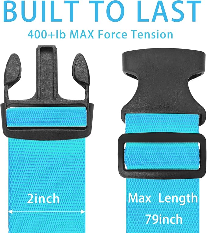 BILIONE 8 Pcs Luggage Straps, TSA Approved Add a Bag Premium Accessory - Image 2