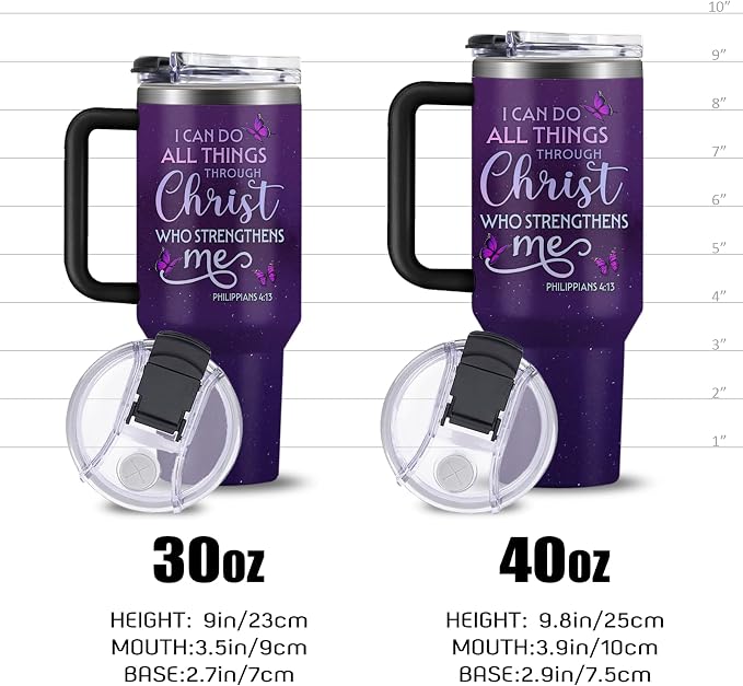 Christian Gifts for Women, 30 oz I Can Do All Things Christ Tumbler With Handle, Inspirational Religious Birthday Gifts for Faith Cup, Christian Jesus God Bible Verse Pastor Prayer Gift for Christmas - Image 7