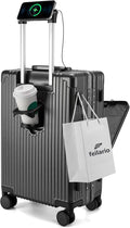 feilario 20in Aluminium Frame PC Hard Shell Spinner Wheels Luggage, Built-In by feilario