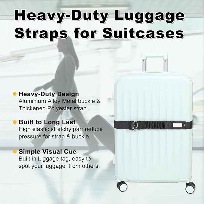 Vigorport Luggage Straps for Suitcases TSA Approved Suitcase Belt, Stretchable - Image 5