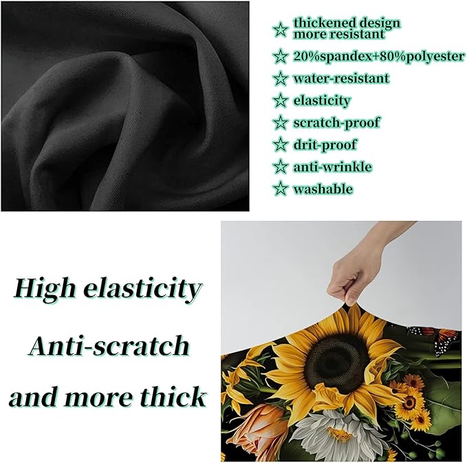 Suitcase Protector Plus 1 Luggage Tag, Sunflower Orchids Travel Suitcase Cover - Image 3