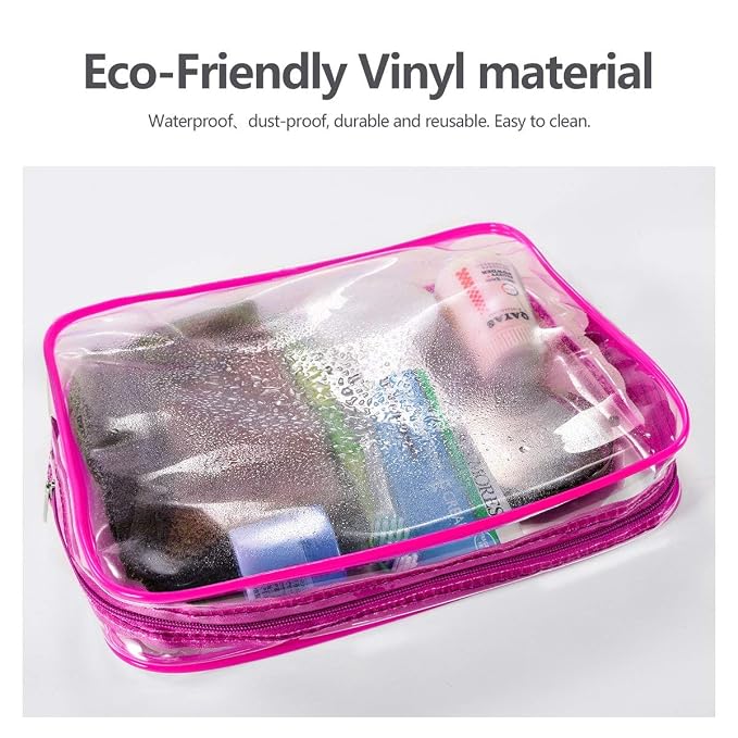 6Pcs Crystal Clear PVC Travel Toiletry Bag Kit - Image 2