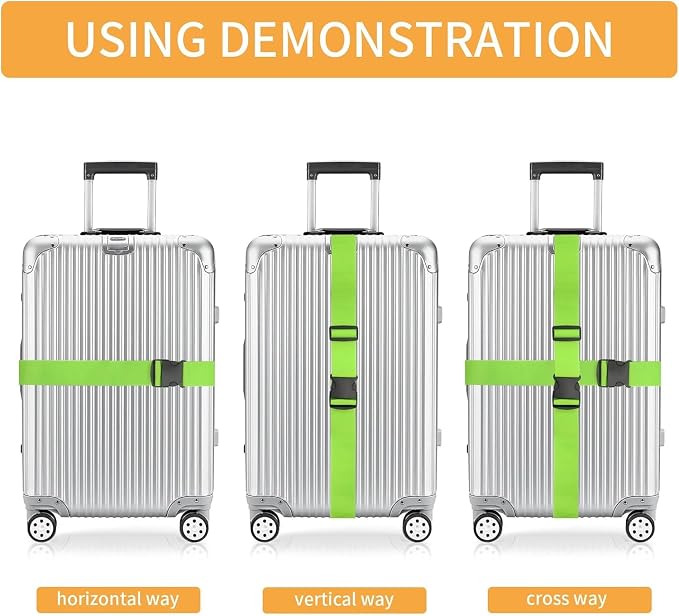 BILIONE 8 Pcs Luggage Straps, TSA Approved Add a Bag Premium Accessory - Image 4