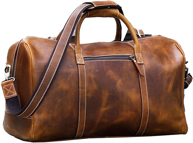 KomalC Leather Duffel Bags for Men and Women Full Grain Leather Travel by KomalC