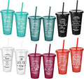 Havawish 12 Pcs Mothers Day Christian Tumbler Gift Bulk Religious Inspirational 24 oz Drinking Jesus Cup with Lid Straw Bible Verse Plastic Cup for Church Father Teacher First Communion (Joyous Color) by Havawish