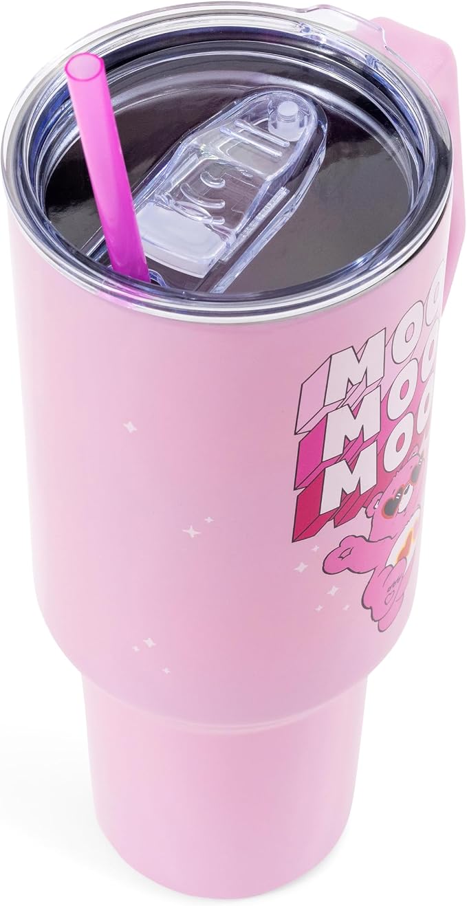 Silver Buffalo Care Bears “Mood” Double Walled Stainless Steel Tumbler with Handle Featuring Love-A-Lot Bear, Fits in Standard Cup Holder, 40 Ounces - Image 4