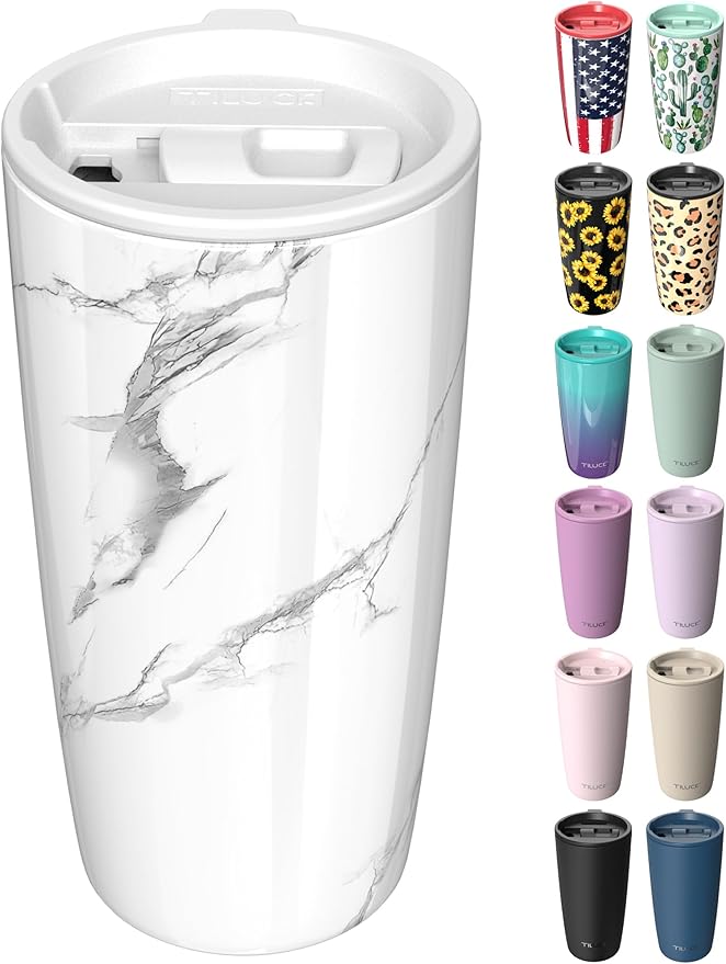 TILUCK 20 oz Insulated Tumbler with BPA-Free Lid, Stainless Steel Vacuum Travel Coffee Mug, Double Wall Coffee Tumbler（20oz，Marble） by TILUCKBringsGoodLuck