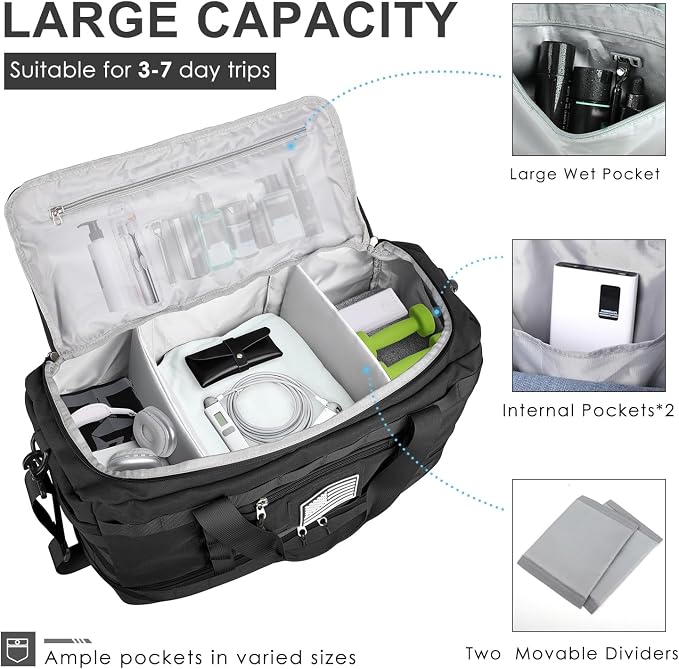 ETRONIK Travel Bag for Men Women, Gym Bag & Tactical Duffle Bags for Travel - Image 3