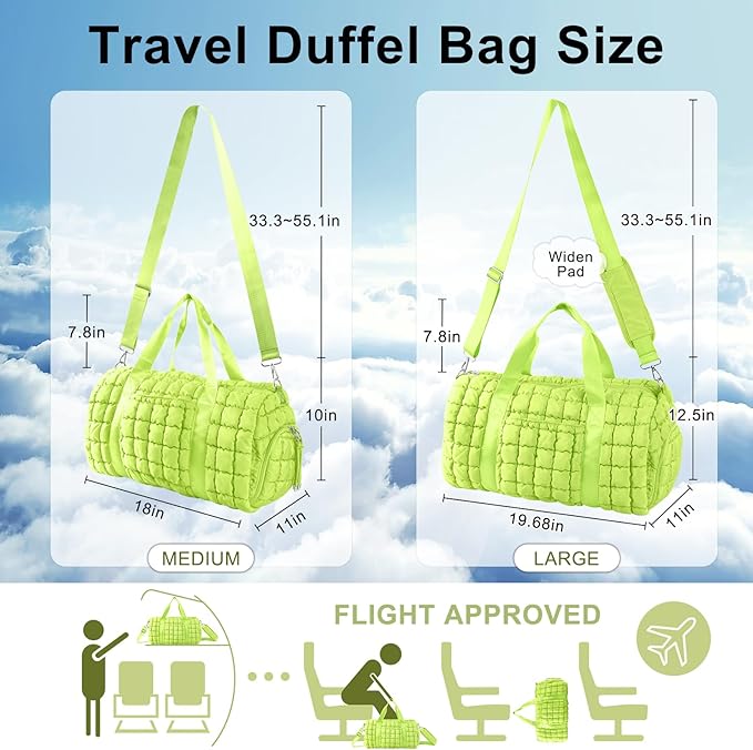 Quilted Travel Duffle Bag Gym Bag - Image 2