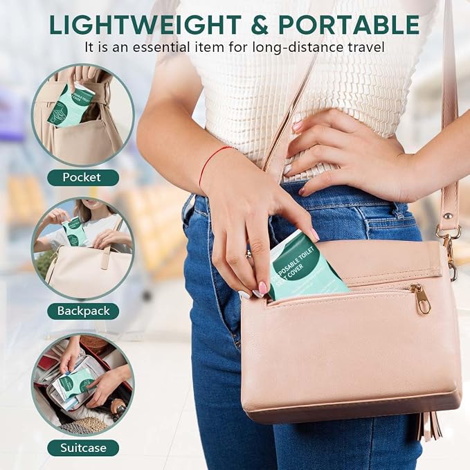 60 Pcs Disposable Flushable Paper Toilet Seat Covers Travel Supplies Essentials - Image 5