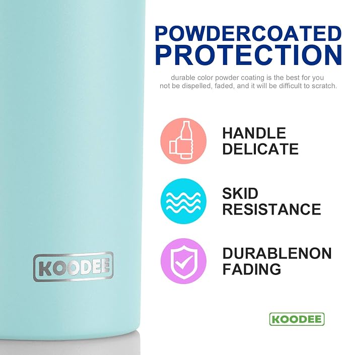 koodee 20 oz Stainless Steel Skinny Tumbler Double Wall Insulated Slim Water - Image 4