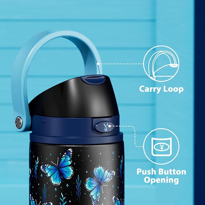 24 oz Insulated Water Bottle for Women: Meoky Glow in the Dark Water Bottle with 2-in-1 Straw and Spout Lid - Leak Proof, Cold for 24 Hours, Fits in Car Cup Holder, BPA-Free for Sports Travel, Moonlit - Image 5