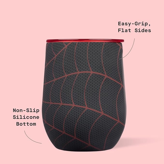 Corkcicle Stemless Insulated Wine Glass Tumbler - Beverages Cold 6 & Hot 3 Hours - Stainless Steel - Easy-Grip - Summer Drinkware Gift - Keeps Drinks Ice - 12 oz - Spider-Man - Image 4