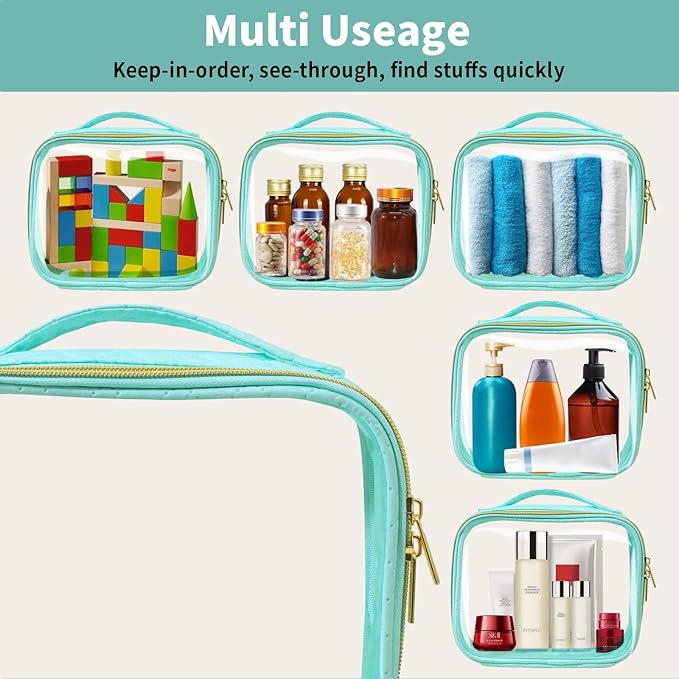 TSA Approved Travel Toiletry Bag, 2 Pack Clear Makeup Bags - Image 4