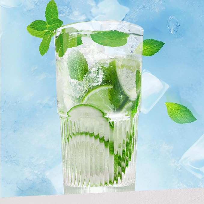 Luiaiog 18.5oz Glass Cups with Lids and Straws - Set of 4 Reusable Tumblers, Thickened Shatter-Resistant Glass, Ideal for Iced Coffee, Smoothies, Cocktails, Juices - Elegant & Durable Drinkware - Image 9