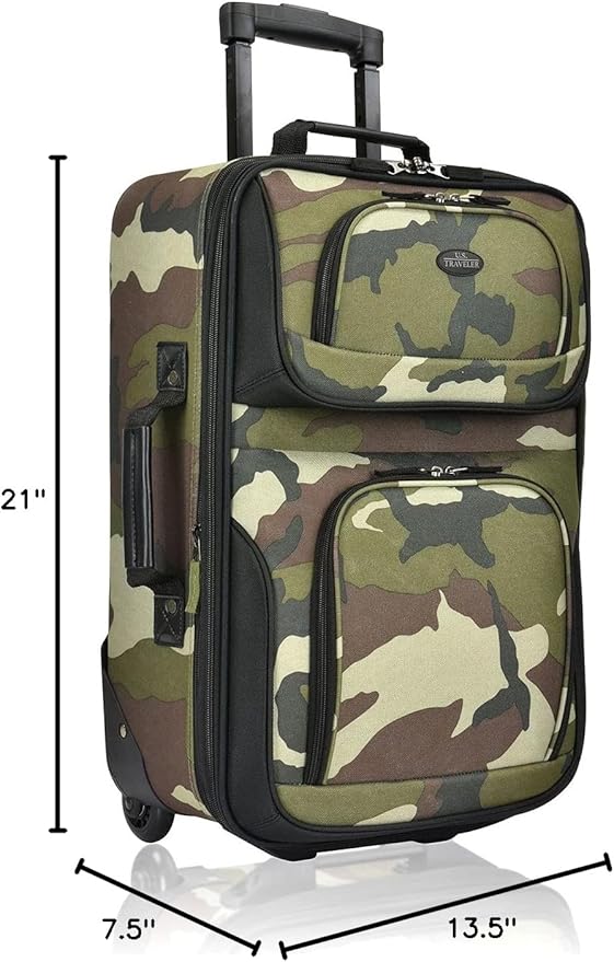 U.S. Traveler Lightweight Rolling 20" Carry On Luggage Softside Suitcase - Image 9