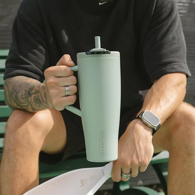 BrüMate Era Flip 40oz Tumbler with 100% Leakproof Covered Straw Lid | Hygienic Covered Straw | Insulated Stainless Steel Water Bottle with Handle | Cup Holder Friendly | BPA-Free (Vibe Check) - Image 4