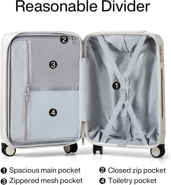 Hanke 24 Inch Expandable Checked Luggage Lightweight PC Hard Case luggage - Image 7