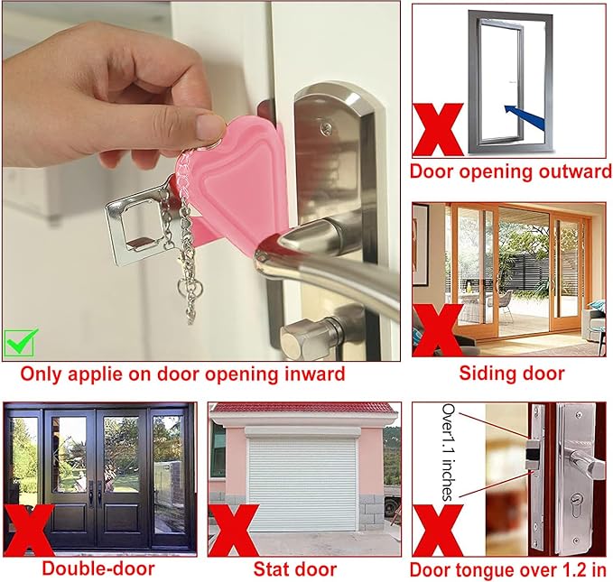 MBBEST Hotel Door Lock & Door Stop Alarm, Dual Protection Security Devices - Image 6