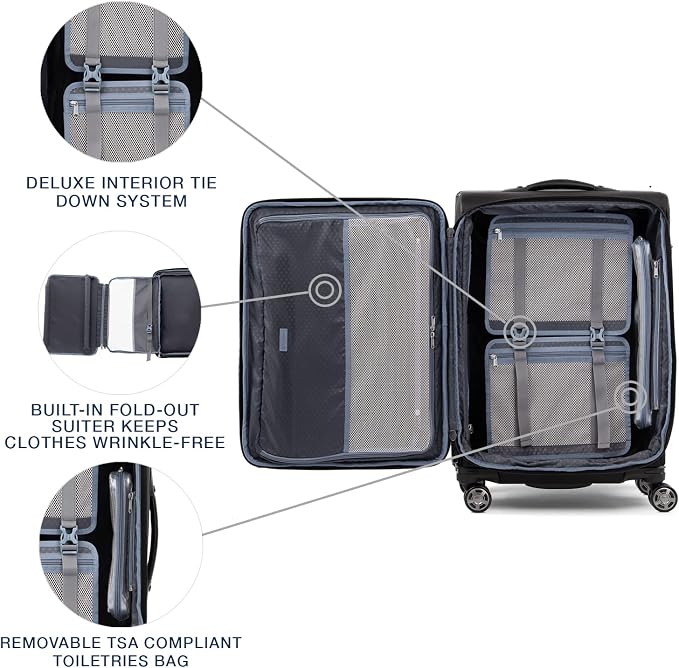 Travelpro Platinum Elite Softside Expandable Checked Luggage, 8 Wheel Spinner - Image 5