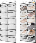 2 Packs Over the Door Shoe Organizer, 24 Extra Large Mesh Pockets Hanging Shoe by YOCOMEY