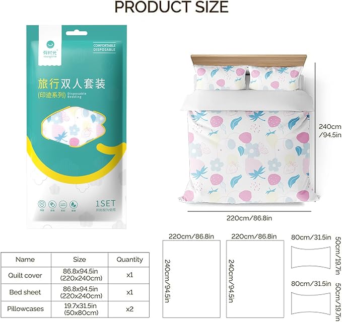 YOUNGTIME Disposable Sheets for Travel, Portable Bedspread Disposable Bedding - Image 2