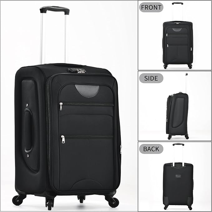 Merax Softside Luggage Set Softshell Lightweight 3 Piece Spinner Suitcase 22" - Image 3