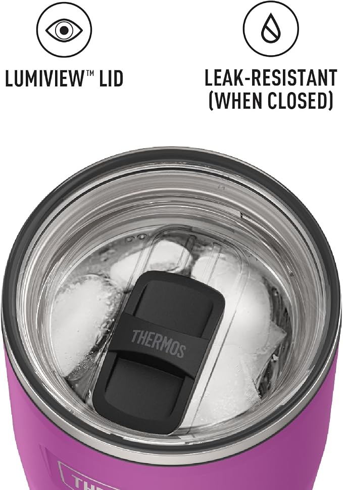THERMOS ICON SERIES, Stainless Steel Tumbler with Slide Lock, 24 Ounce, Plum - Image 5