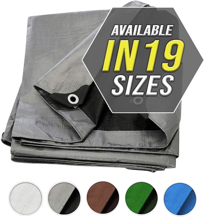 Tarp Cover Silver/Black Extremely Heavy Duty 20 Mil Thick Material, Waterproof - Image 2