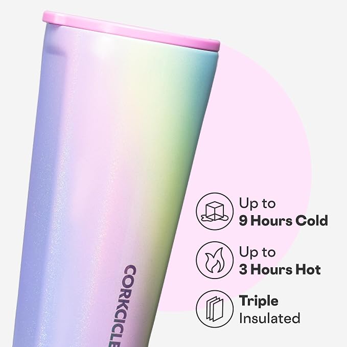 Corkcicle Classic Tumbler - Keeps Drinks Cold for 9 Hours & Hot for 3 - Triple-Insulated Stainless Steel - Holiday Tumbler Gift - 16 oz - Rainbow Unicorn - Image 3