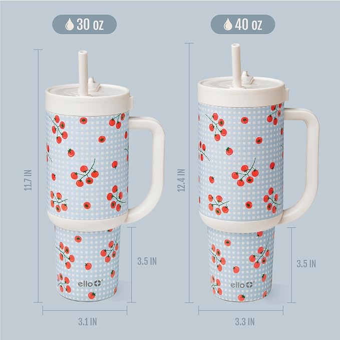 Ello Oasis 40oz Stainless Steel Tumbler - Picnic On The Vine - Image 8