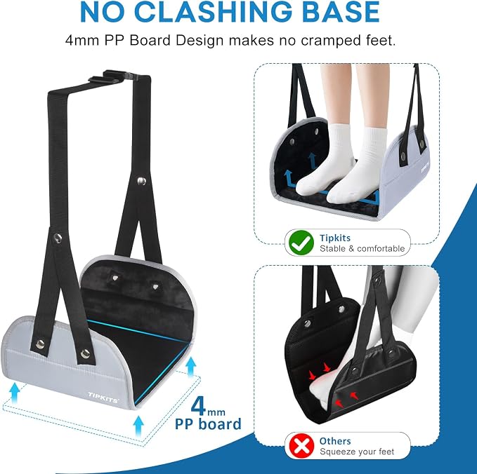 Airplane Footrest with Comfortable No Clashing Base, Portable Travel Foot Rest - Image 4
