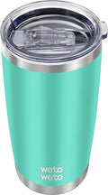 WETOWETO 20oz Insulated Stainless Steel Tumbler, Double Wall Vacuum Leak-proof Travel Coffee Mug, Powder Coated Water Cup (Cyan, 1 Pack) by Wetoweto