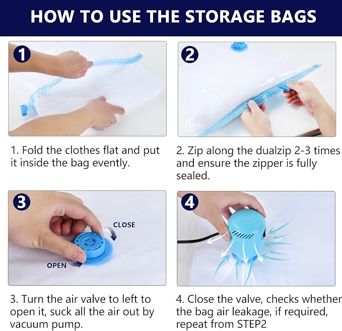 Vacuum Storage Bags for Blankets and Comforters 8 Jumbo Vacuum Seal Bags for - Image 8
