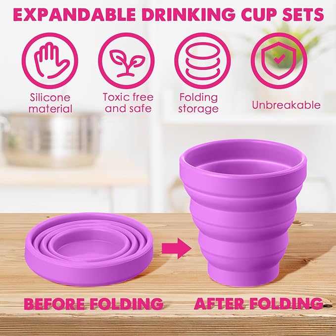 Umigy Silicone Collapsible Cup Without Lids Travel Portable Foldable Cup - Image 3