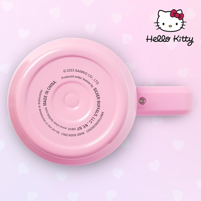Silver Buffalo Sanrio Hello Kitty Waving Double Walled Stainless Steel Tumbler with Handle and Straw, Fits in Standard Cup Holder, 40 Ounces - Image 8