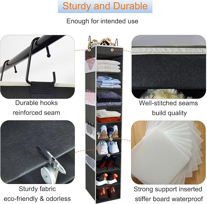 2 Pack Large-Sized Hanging Shoe Organizer 10-Shelf, Sturdy Hanging Closet - Image 4