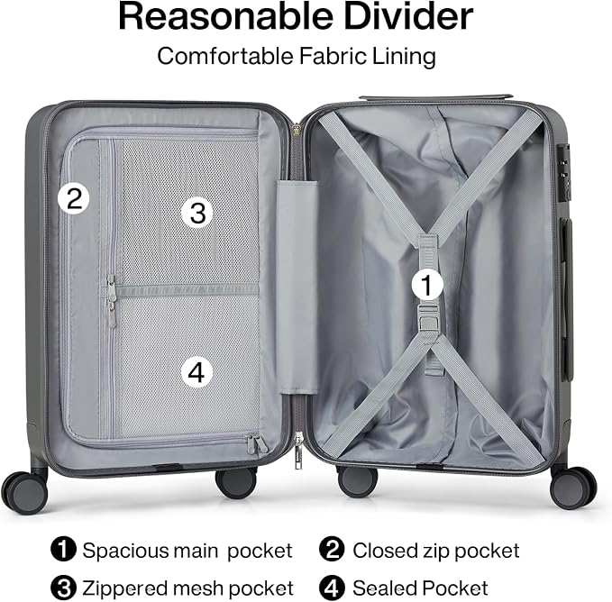 Hanke 28 Inch Luggage with Spinner Wheels Large Travel Suitcase Tsa Hard Case - Image 5