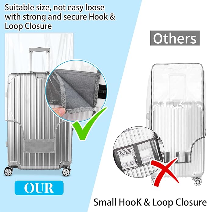 Yotako Clear PVC Suitcase Cover Tough Protector, 28 Inch Luggage Covers - Image 2